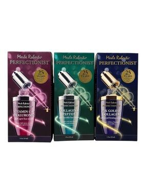 Merle Roberts Perfectionist Skincare Serum Set Vitamin C Collagen 24K Gold NIB